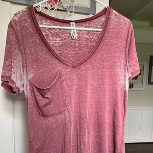 Women's Maroon T-Shirt with front pocket